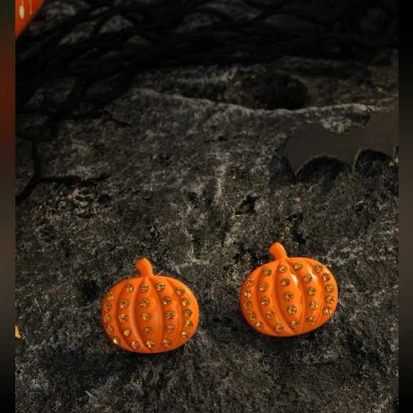 Kathrono Jewelry - 🎃 Awesome Rhinestone Pumpkin Stud Earrings 🎃
